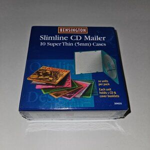 NOS 10 Pack Kensington Slimline CD Mailer 10 Super Thin 5mm Cases FACTORY SEALED